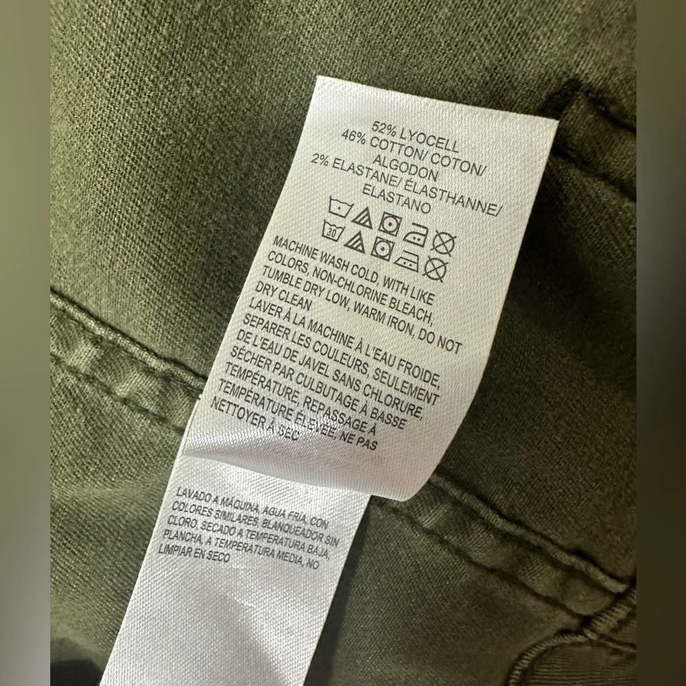 Lucky Brand Military Jacket M Cinched Waist Utility Army Olive Green Zip - Picture 10 of 13